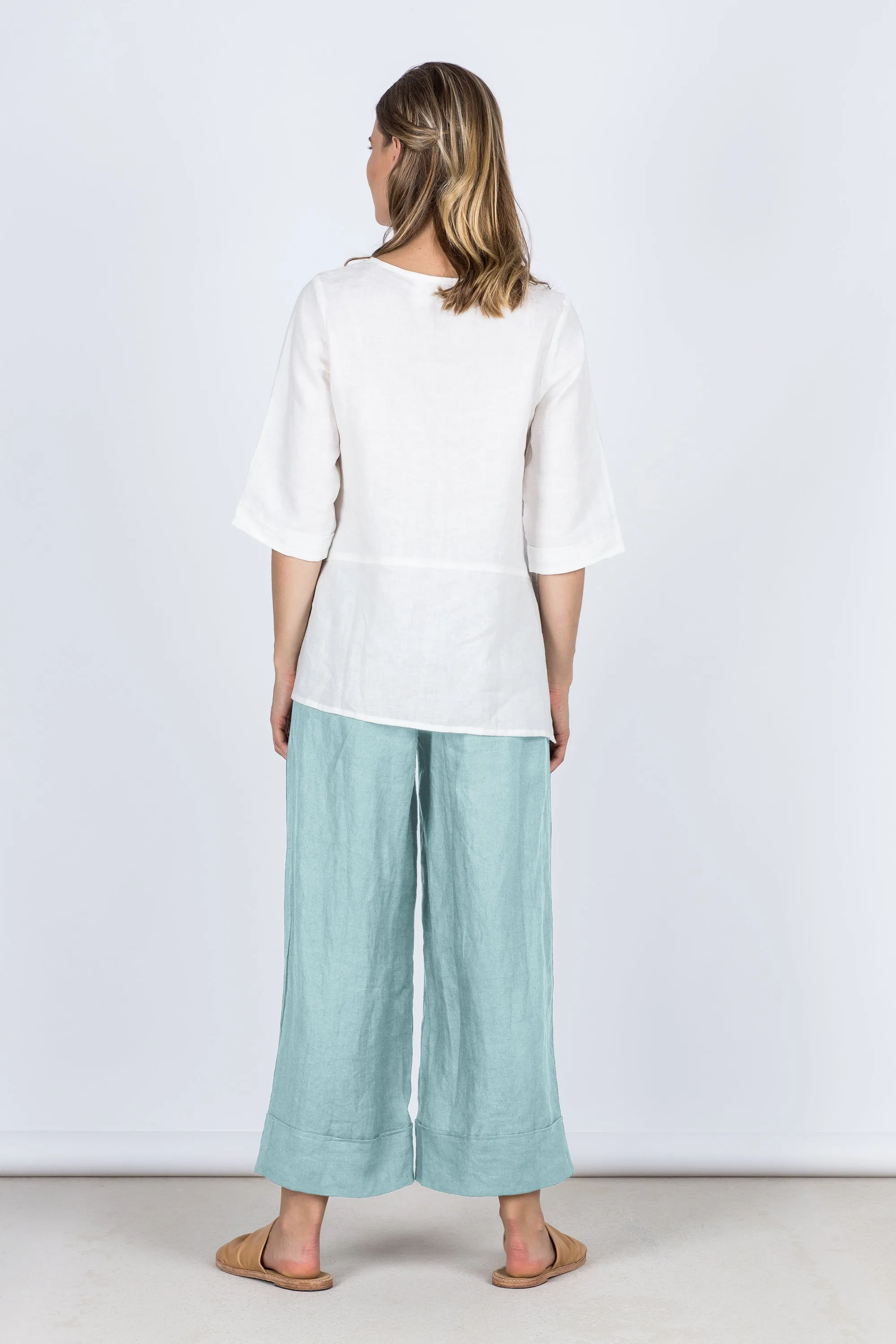 Adele Linen Top Warm White