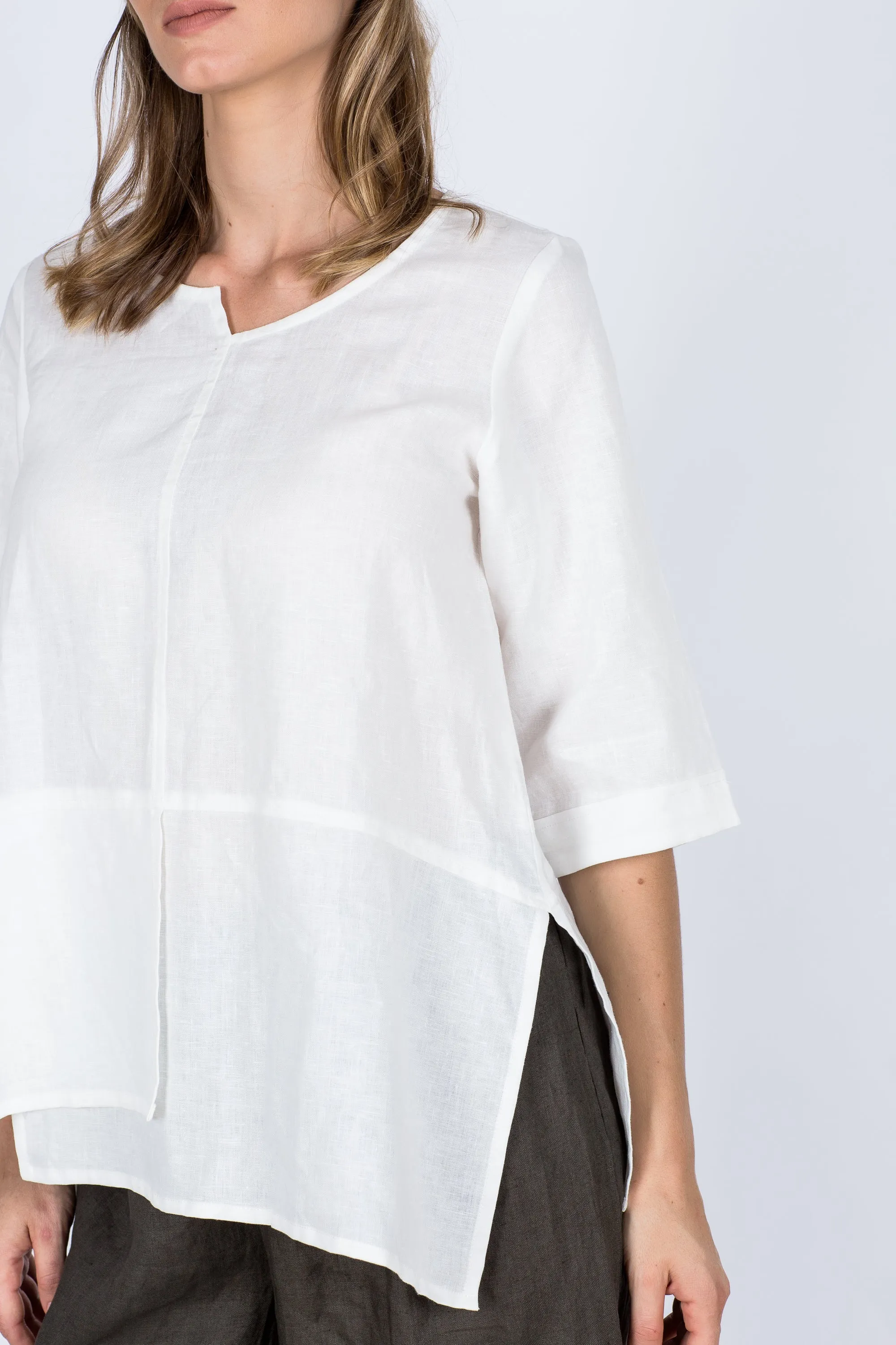 Adele Linen Top Warm White