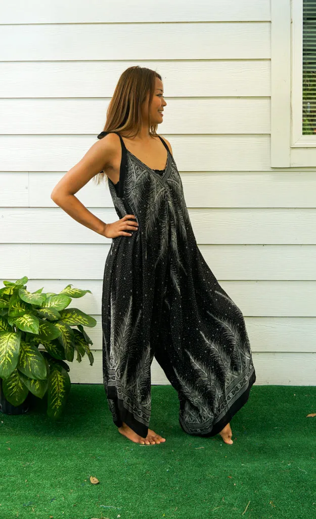 Black Midnight Peacock Jumpsuit