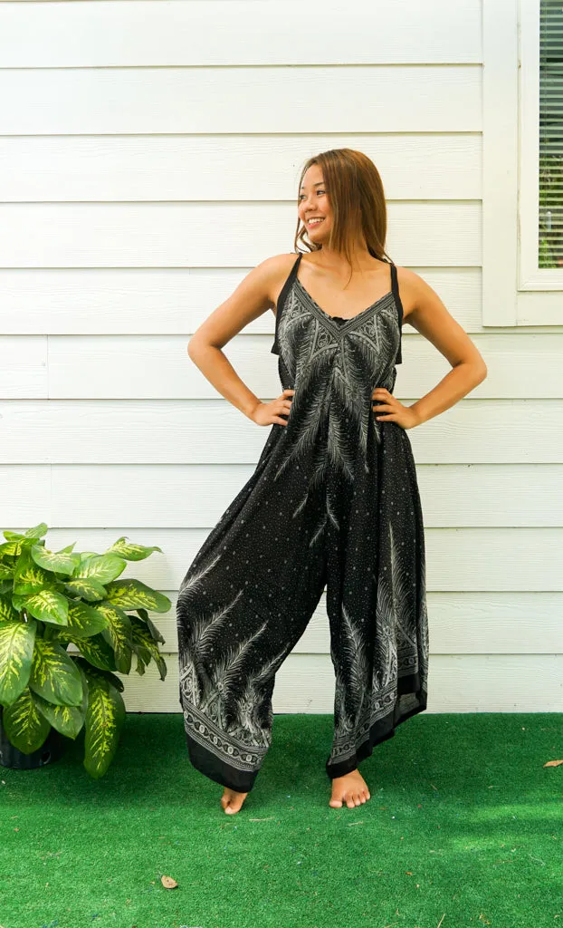 Black Midnight Peacock Jumpsuit