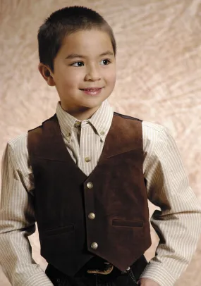 Boy's Brown Classic Suede Vest