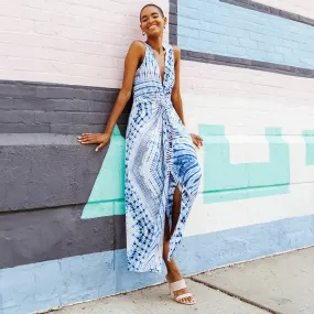 Center Slit Maxi Dress - Acid Wash - Final Sale!