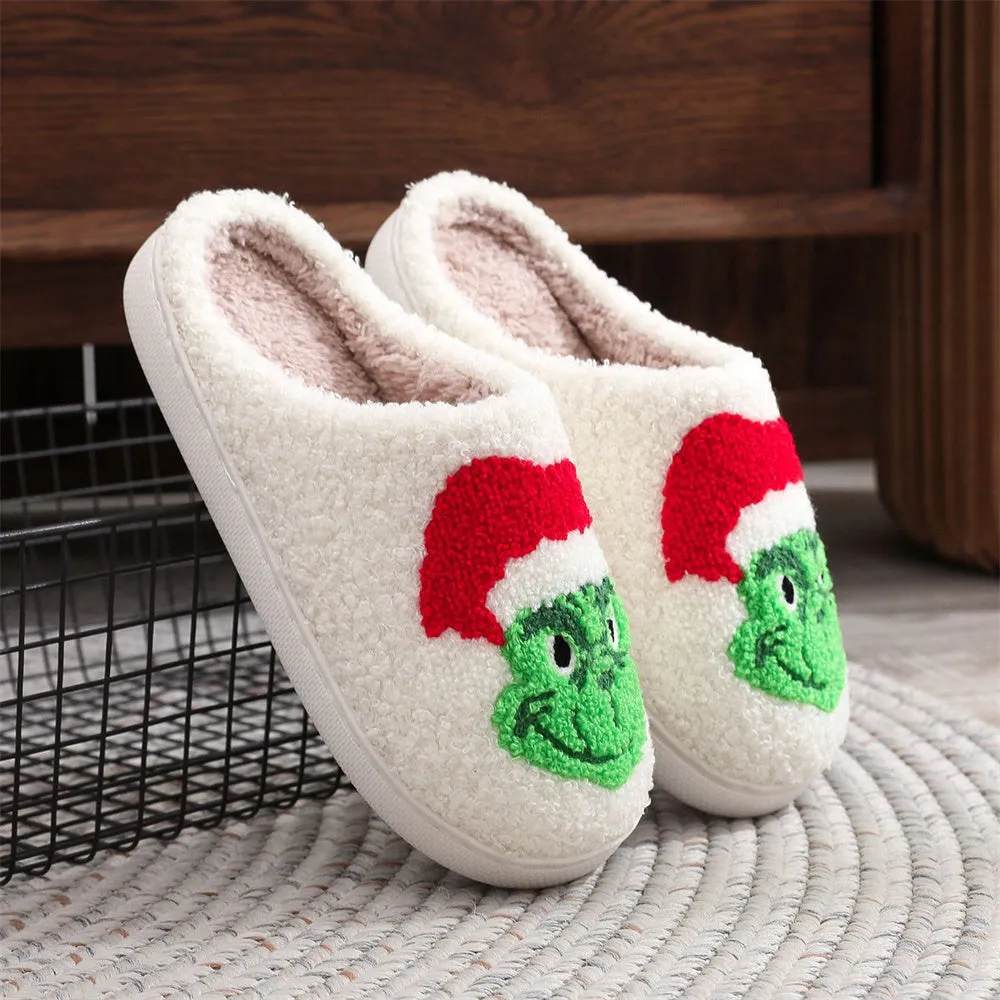 Christmas Slippers Christmas Grinch Shoes Home Cotton Slippers