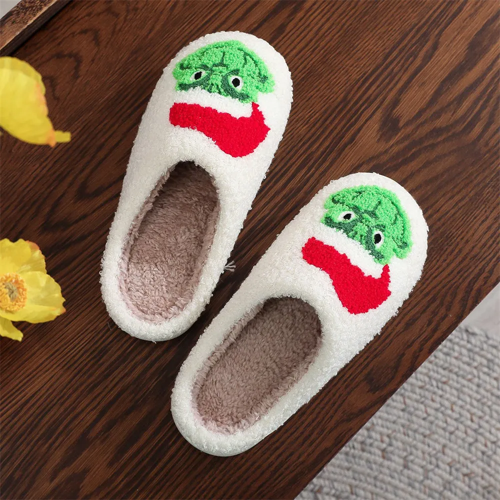 Christmas Slippers Christmas Grinch Shoes Home Cotton Slippers