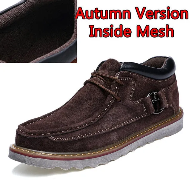 Cow Suede Leather Fashion Autumn Winter Men Boots Casual Men Ankle Boots Comfortable High Quality Men Boot