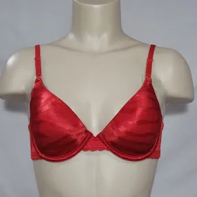 DISCONTINUED Maidenform 7122 One Fabulous Fit Jacquard Satin Underwire Bra 34C Red NWT