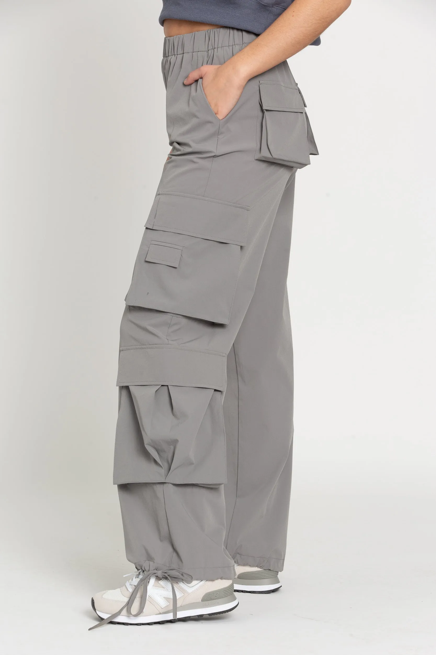 Dusty Grey Parachute Pants