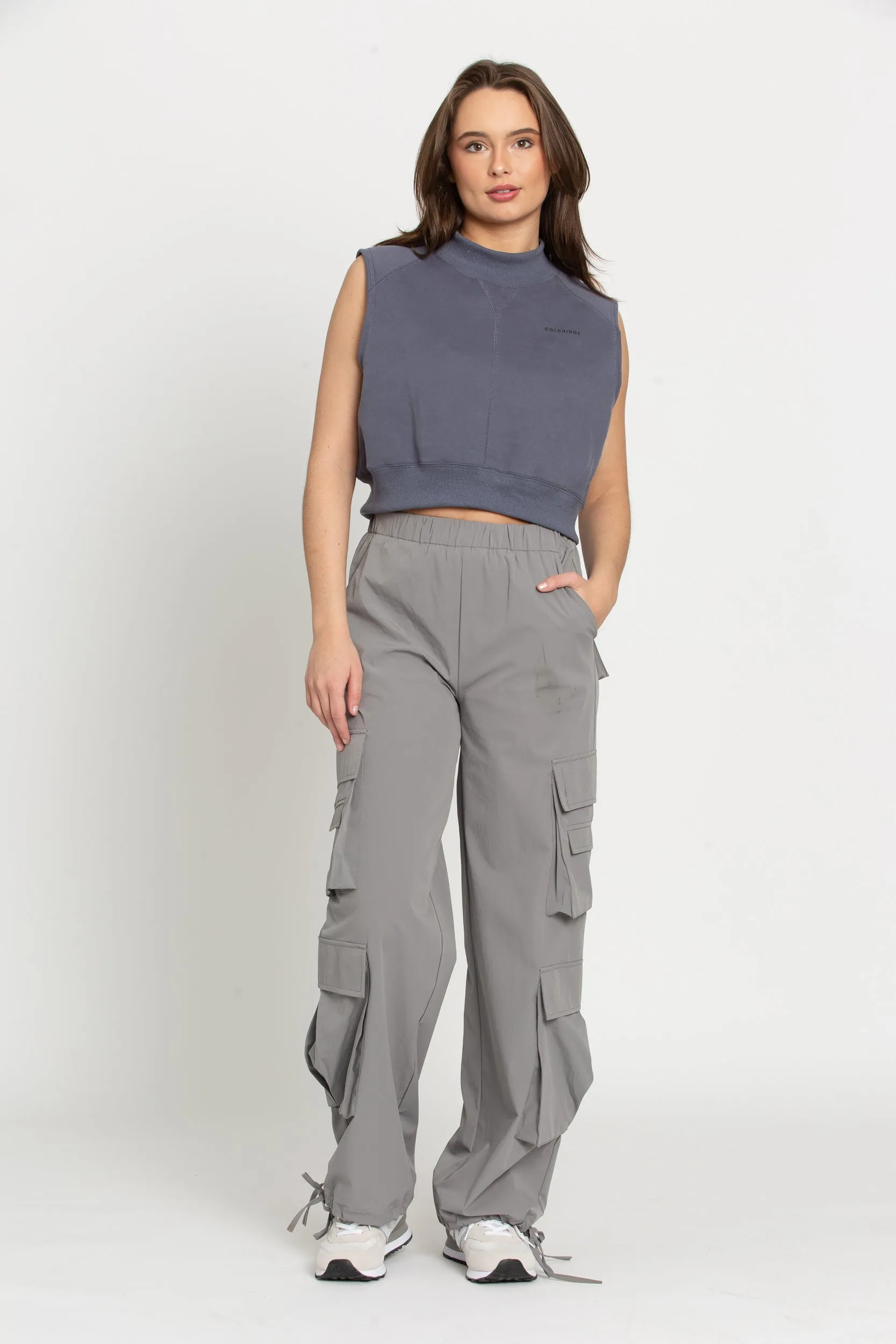 Dusty Grey Parachute Pants