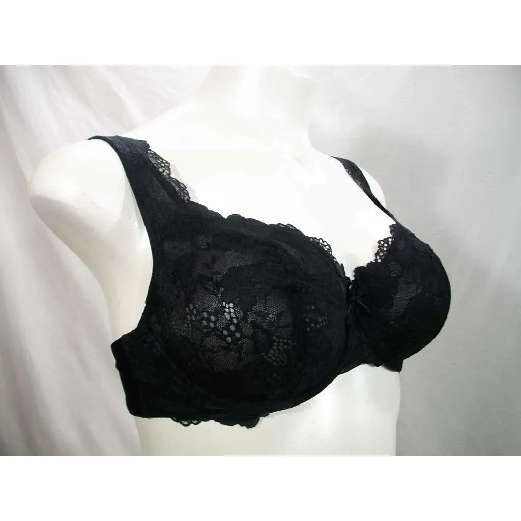 Felina 110026 Monica Unlined Semi Demi Underwire Bra 38D Black