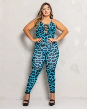 Luna Leopard Blue Jumpsuit