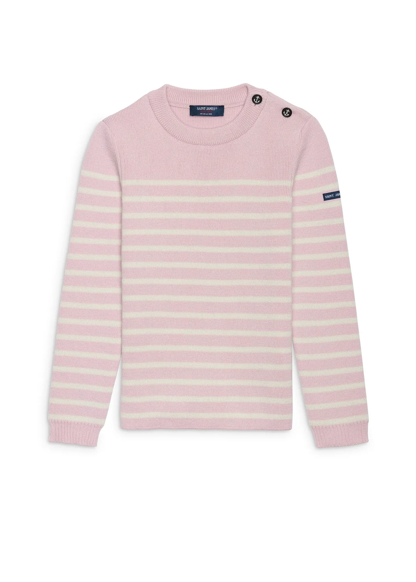 Moussaillon striped sailor jumper for babies - in blended wool (ROSE/ECUME)