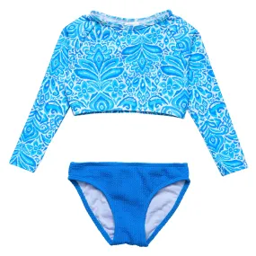 Santorini Blue Crop LS Rash Set