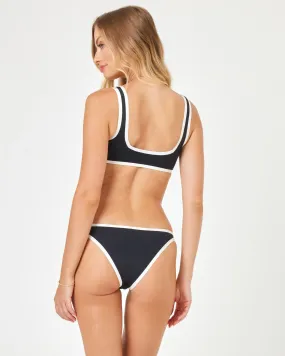 Seam-Free Color Block Camacho Bikini Bottom - Black-Cream