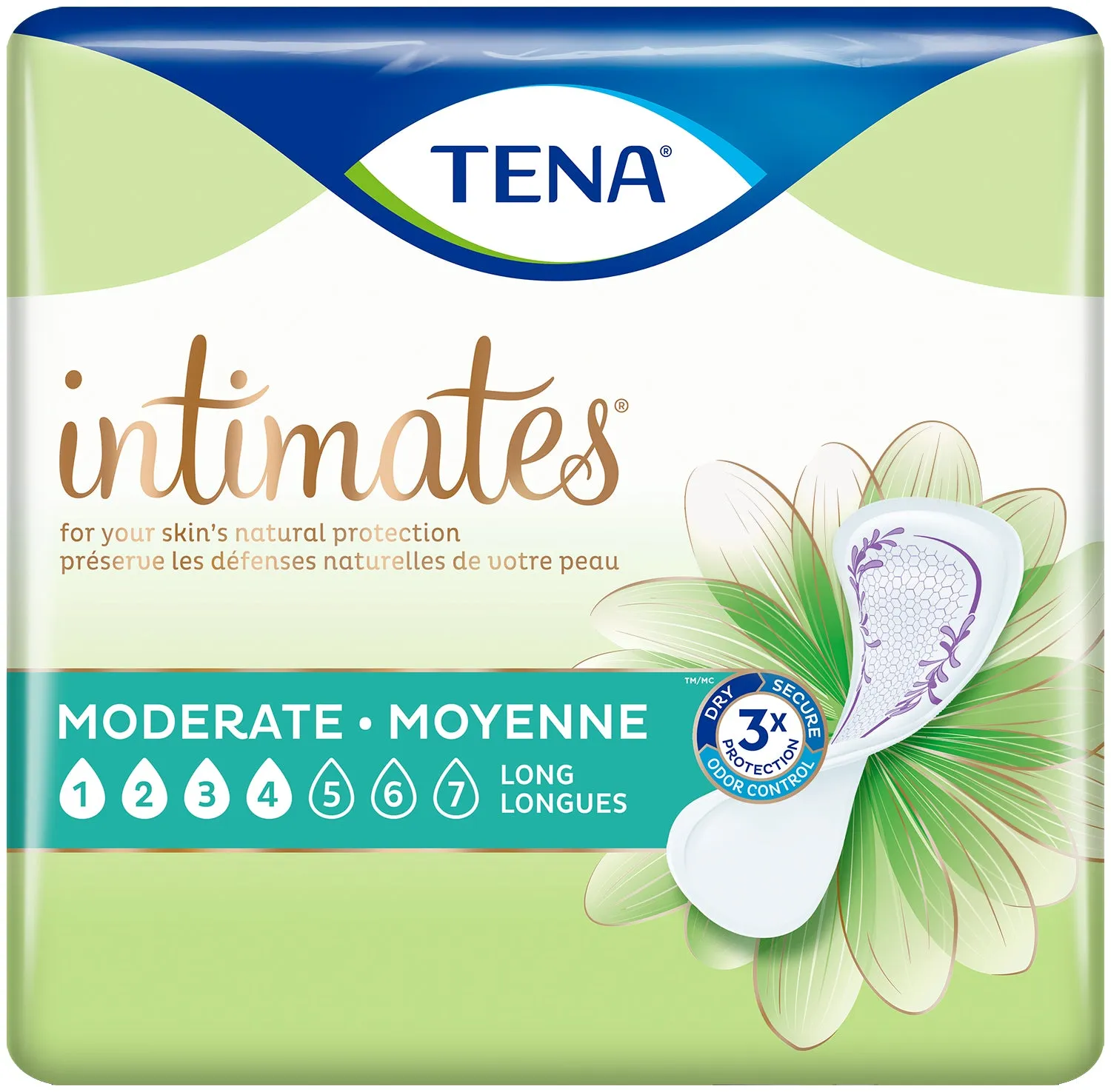 TENA New Moderate Thin Pads Long