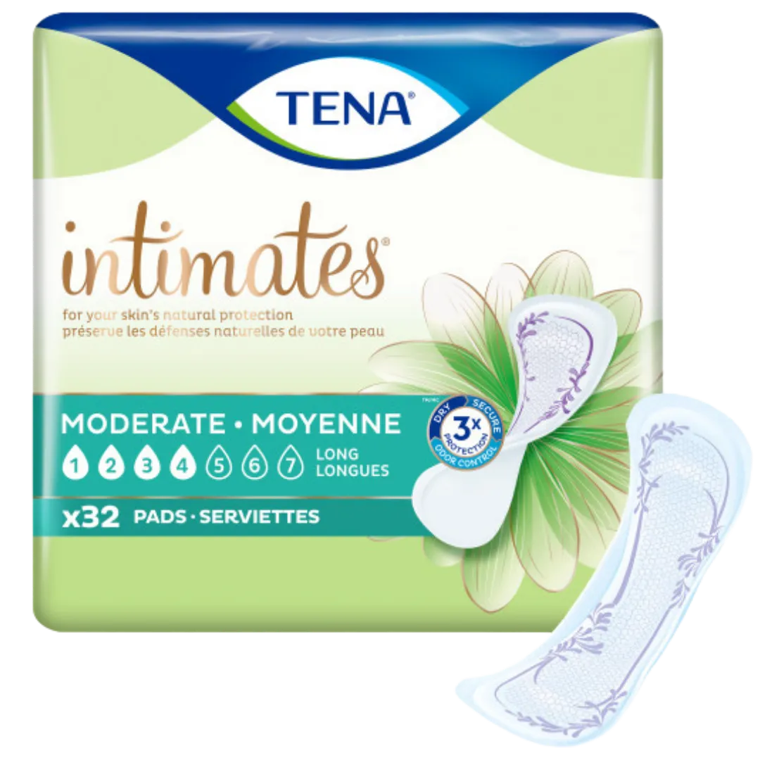 TENA New Moderate Thin Pads Long